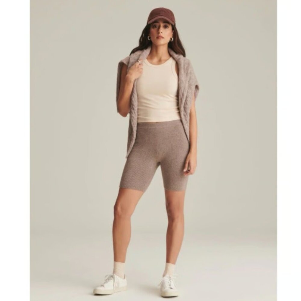 NAADAM Cashmere Biker Shorts Tan Size Small